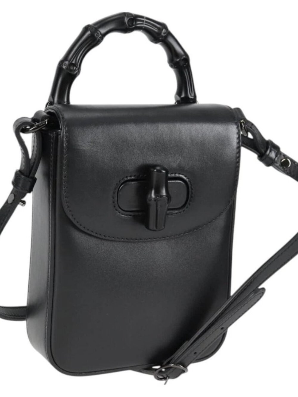 GUCCI Hand Bag Leather 2way Black 702106 Auth 118849M